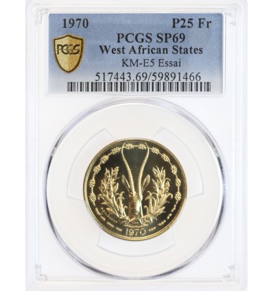 Essai de 25 Francs Afrique de l'Ouest (Etats) - PCGS SP66
