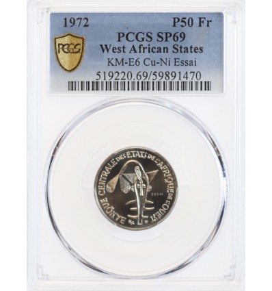 Essai de 50 Francs Afrique de l'Ouest (Etats) - PCGS SP69