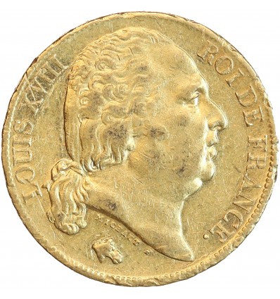 20 Francs Louis XVIII Buste Nu