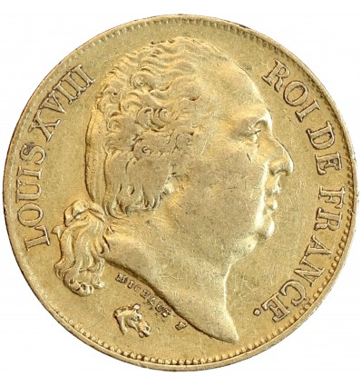20 Francs Louis XVIII Buste Nu