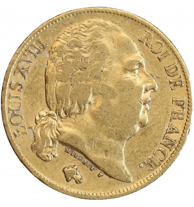 20 Francs Louis XVIII Buste Nu