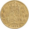 20 Francs Louis XVIII Buste Nu