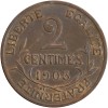 Revers : 2 / CENTIMES / 1903 sur trois lignes, entouré d'une branche d'olivier