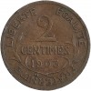 Revers : 2 / CENTIMES / 1903 sur trois lignes, entouré d'une branche d'olivier