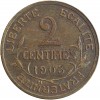 Revers : 2 / CENTIMES / 1903 sur trois lignes, entouré d'une branche d'olivier