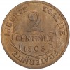 Revers : 2 / CENTIMES / 1903 sur trois lignes, entouré d'une branche d'olivier