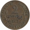 Revers : 2 / CENTIMES / 1912 sur trois lignes, entouré d'une branche d'olivier