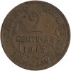 Revers : 2 / CENTIMES / 1913 sur trois lignes, entouré d'une branche d'olivier