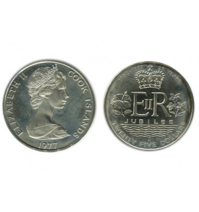 25 Dollars Elisabeth II Iles Cook Argent