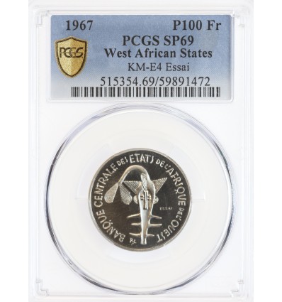 Essai de 100 Francs Afrique de l'Ouest (Etats) - PCGS SP69