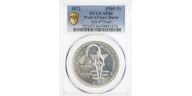 Essai de 500 Francs Afrique de l'Ouest Argent (Etats) - PCGS SP69