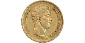 Avers : tête nue de Charles X à droite