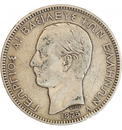 Avers : tête nue de Georges Ier à gauche