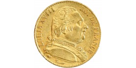 Avers : buste de Louis XVIII tête nue à droite