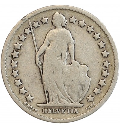 Avers : Helvetia debout tenant une lance et un bouclier