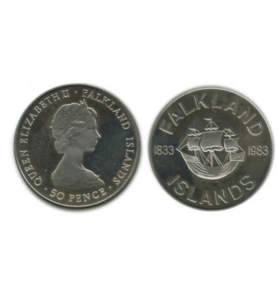 50 Pence Iles Falkland Argent