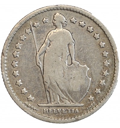 Avers : Helvetia debout tenant une lance et un bouclier