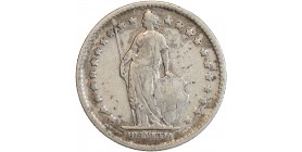 Avers : Helvetia debout tenant une lance et un bouclier