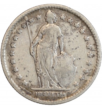 Avers : Helvetia debout tenant une lance et un bouclier