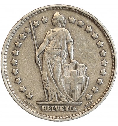 Avers : Helvetia debout tenant une lance et un bouclier