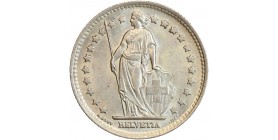 Avers : Helvetia debout tenant une lance et un bouclier