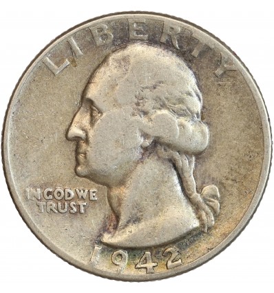 Avers : portrait de profil gauche de George Washington