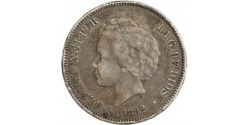 Avers : portrait à gauche du roi Alphonse XIII (2ème buste)