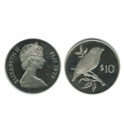 10 Dollars Elisabeth II Iles Fidji Argent