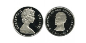 10 Dollars Elisabeth II Iles Fidji Argent