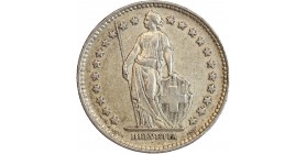 Avers : Helvetia debout vêtue d'une toge, appuyée contre un bouclier et tenant une lance