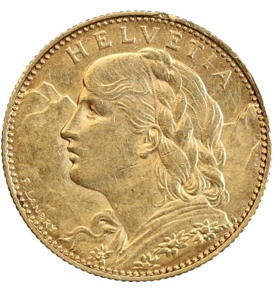 Avers : buste Vreneli à gauche devant des montagnes