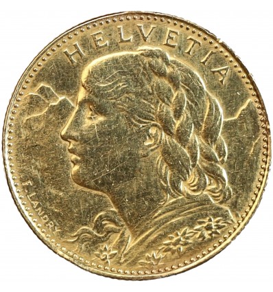 Avers : buste Vreneli à gauche devant des montagnes