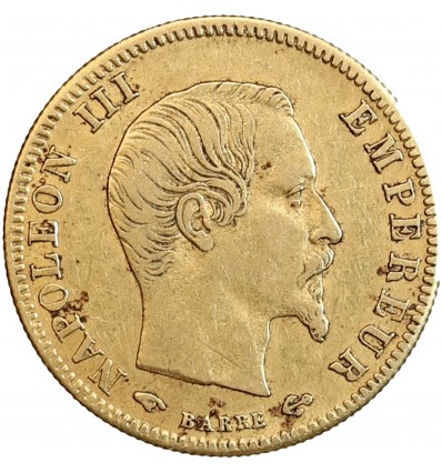 Avers : tête nue de Napoléon III à droite