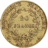 Revers : 20 / FRANCS, au centre, dans une couronne formée de deux branches d'olivier