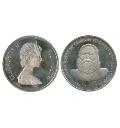 25 Dollars Elisabeth II Iles Fidji Argent