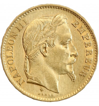 Avers : tête laurée de Napoléon III à droite