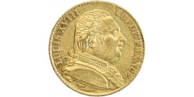 Avers : buste de Louis XVIII tête nue à droite