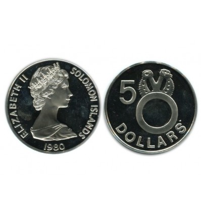 5 Dollars Elisabeth II Iles Salomon Argent