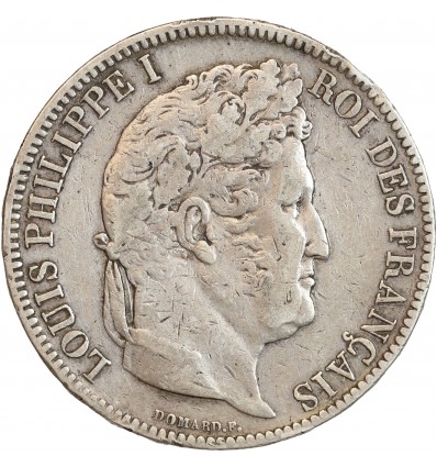 5 Francs Louis-Philippe Ier Tête Laurée Tranche En Relief