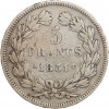 5 Francs Louis-Philippe Ier Tête Laurée Tranche En Relief