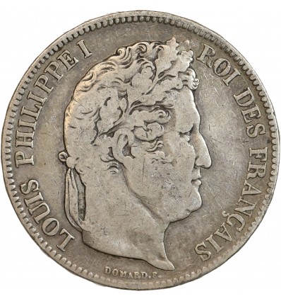 5 Francs Louis-Philippe Ier Tête Laurée Tranche En Relief