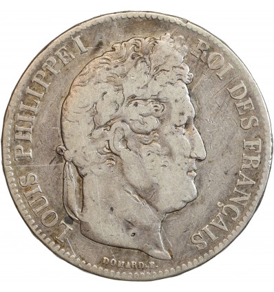 5 Francs Louis-Philippe Ier Tête Laurée Tranche En Relief