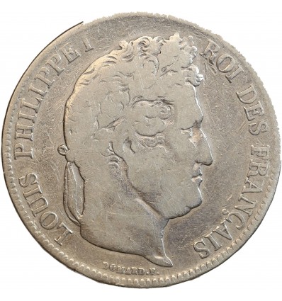 5 Francs Louis-Philippe Ier Tête Laurée Tranche En Relief