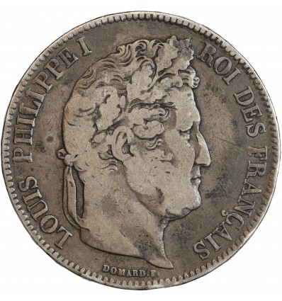 5 Francs Louis-Philippe Ier Tête Laurée Tranche En Relief