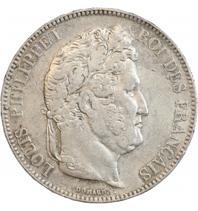 5 Francs Louis-Philippe Ier Tête Laurée Tranche en Relief