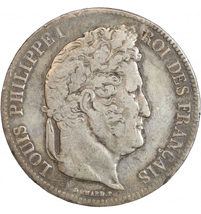 5 Francs Louis-Philippe Ier Tête Laurée Tranche En Relief