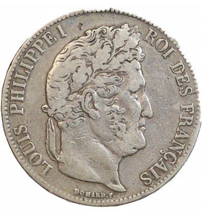 5 Francs Louis-Philippe Ier Tête Laurée Tranche En Relief