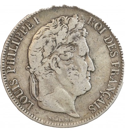 5 Francs Louis-Philippe Ier Tête Laurée Tranche En Relief