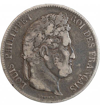 5 Francs Louis-Philippe Ier Tête Laurée Tranche En Relief