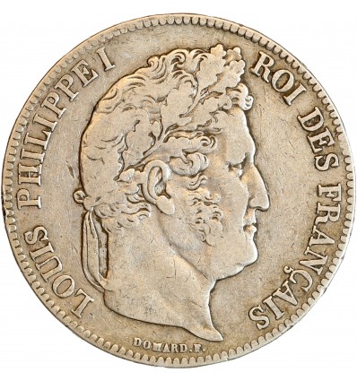 5 Francs Louis-Philippe Ier Tête Laurée Tranche En Relief